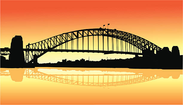 Sydney Harbour Australia, Sydney Harbour Bridge sydney harbour bridge stock illustrations