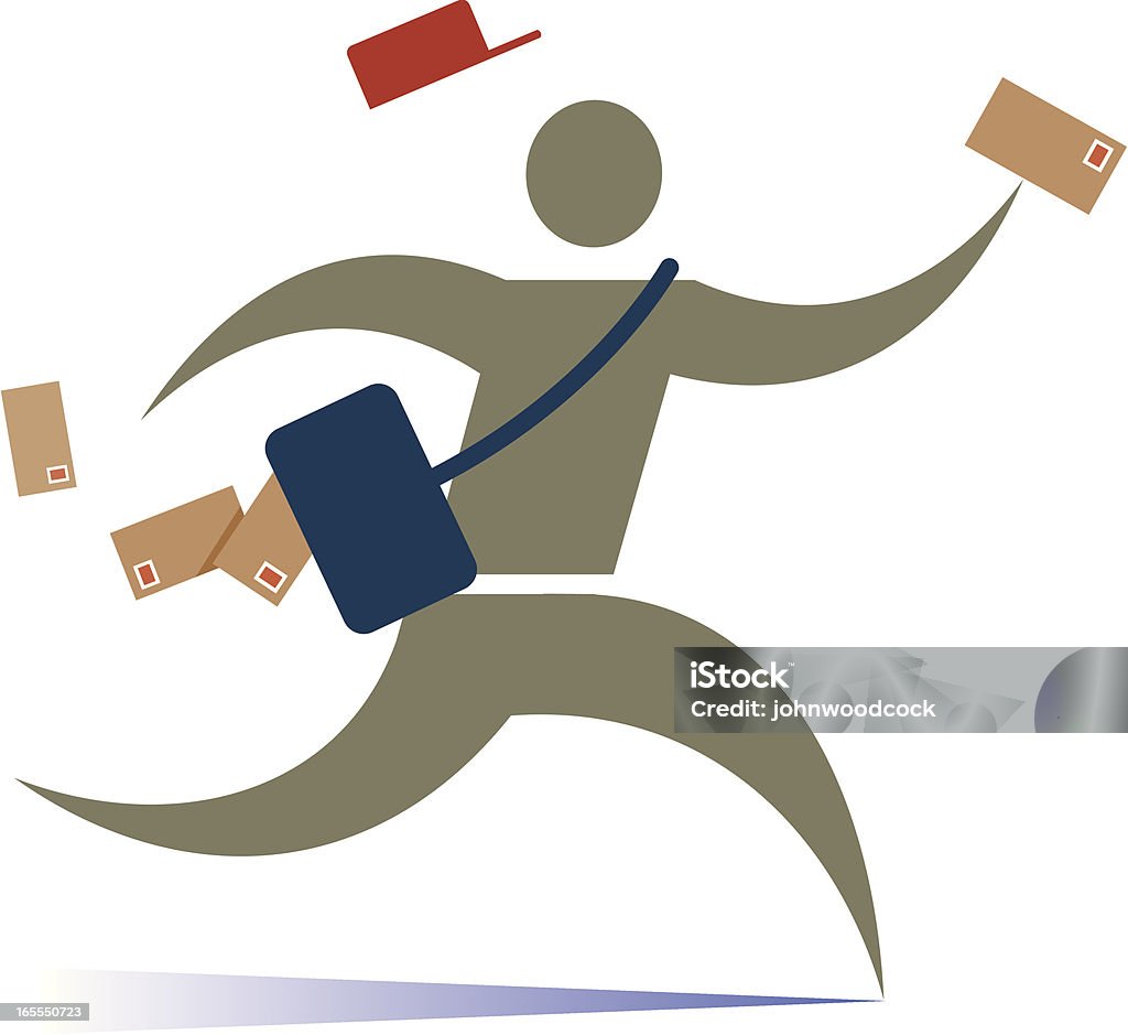 Mail Man Rushing Mail Man Stock Illustration - Download Image Now - Bag, Communication ...