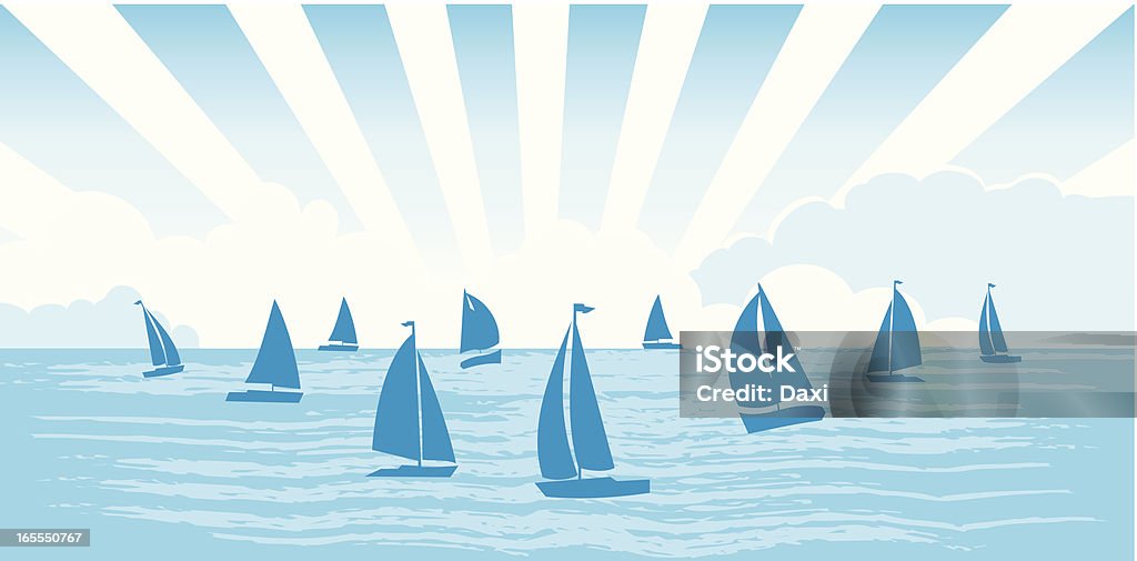 Sailboats 海の - セールボートのロイヤリティフリーベクトルアート