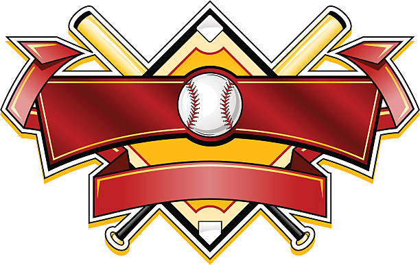 Błyszczące logo Baseball banner – artystyczna grafika wektorowa