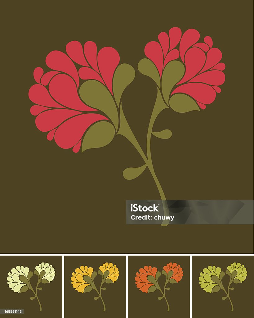 Floral bouquet Little bouquet with two flowers. Five options. Carnation - Flower stock vector