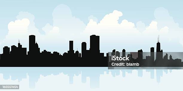 Panoramę Chicago - Stockowe grafiki wektorowe i więcej obrazów Chicago - Illinois - Chicago - Illinois, Panorama miasta, Sylwetka