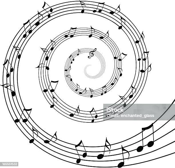 ブラックとホワイトのスパイラルのミュージカルノート - 楽譜のベクターアート素材や画像を多数ご用意 - 楽譜, 螺旋形, 音楽