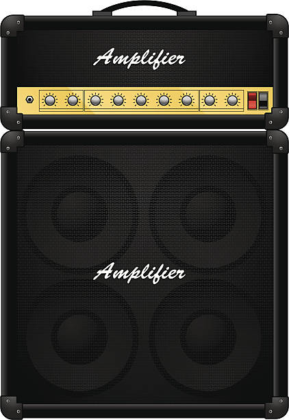 amplifier half stack guitar amplifier rock n roll music speakers stock illustrations