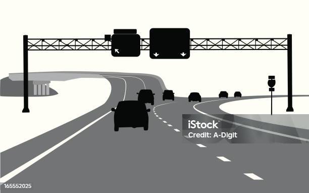 Ilustración de Highwayexit y más Vectores Libres de Derechos de Cruce de autopista - Cruce de autopista, Autopista, Vía principal