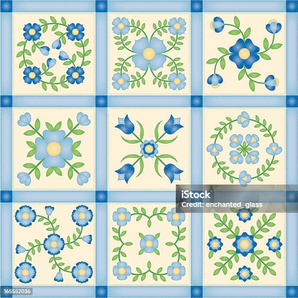 Patchwork Bunga Bunga Applique Patchwork Quilt Blocks Ilustrasi Stok - Unduh Gambar ...