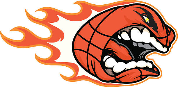 Angry Basketball vector art illustration