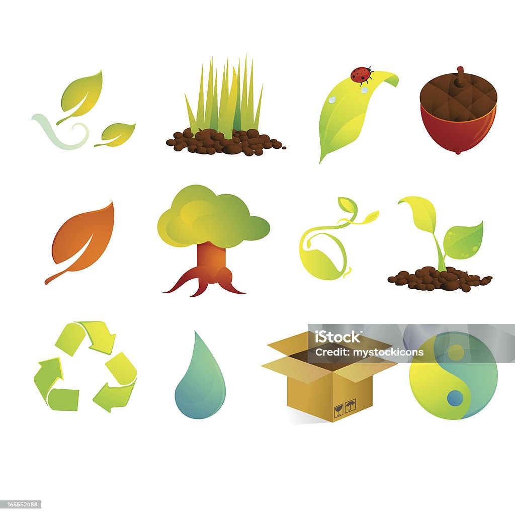 Environnement et Nature des icônes en Satin - clipart vectoriel de Arbre libre de droits