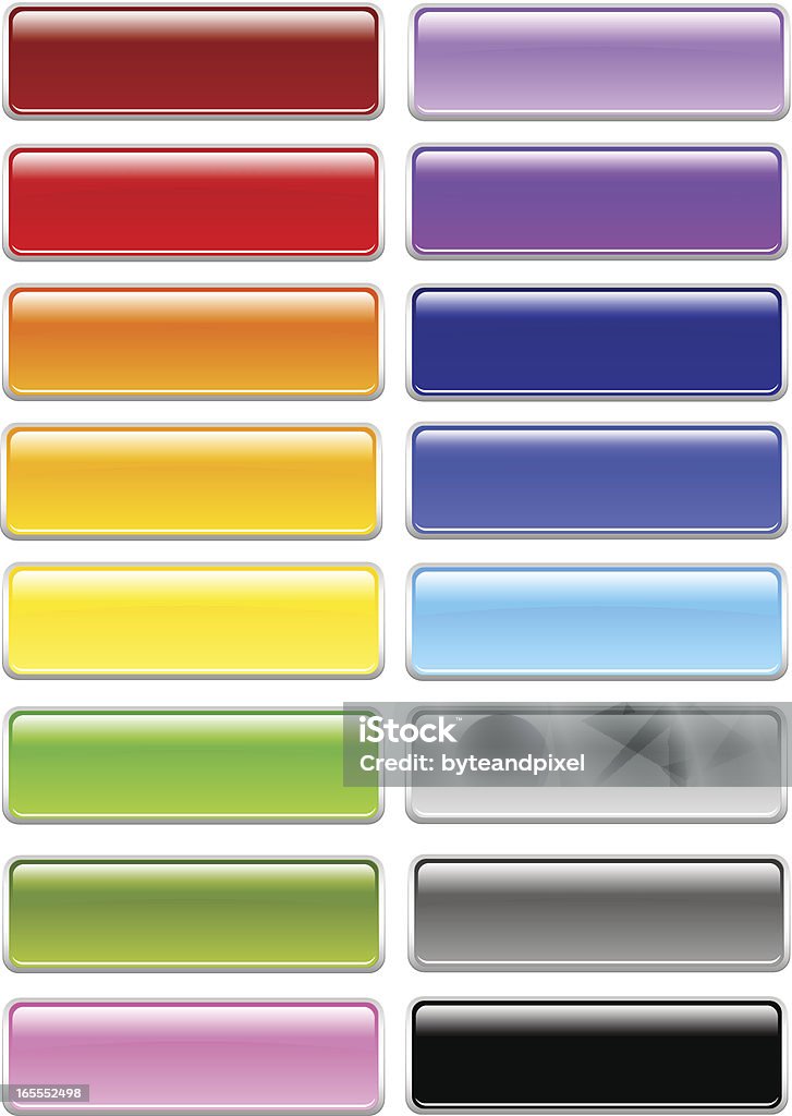 Shiny Rectangle Menu Buttons Stock Illustration - Download Image Now ...