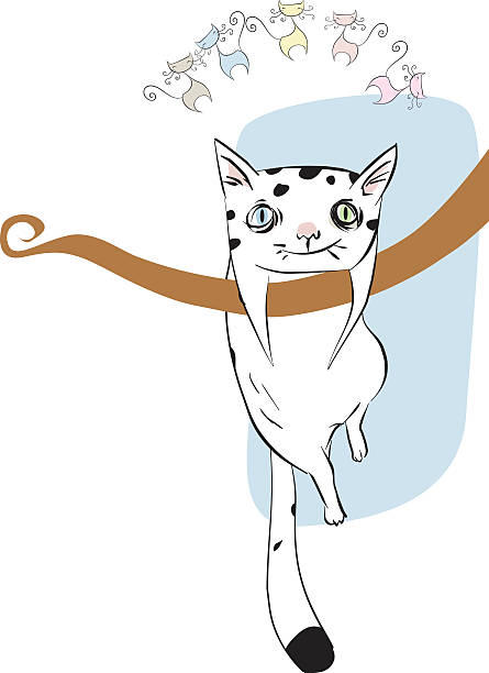 Szalony cat – artystyczna grafika wektorowa