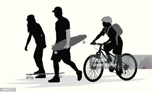 Wheels Vector Silhouette Stock Illustration - Download Image Now - Child, Bicycle, Skateboarding