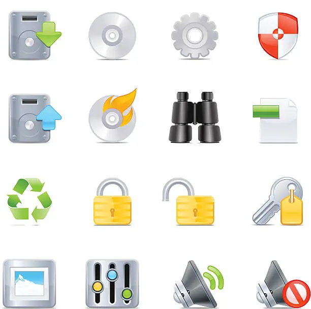 Vector illustration of Computer icons