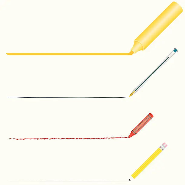 Vector illustration of Four lines