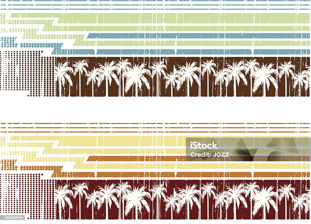 palms y puntos de banda - arte vectorial de Anticuado libre de derechos