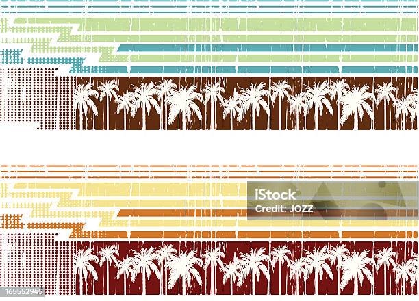 Ilustración de Palms Y Puntos De Banda y más Vectores Libres de Derechos de Anticuado - Anticuado, Clima tropical, Cultura hawaiana