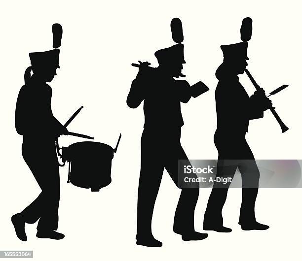 Marchingband Музыкантов — стоковая векторная графика и другие изображения на тему Marching Band - Marching Band, Барабан, Барабанная палочка