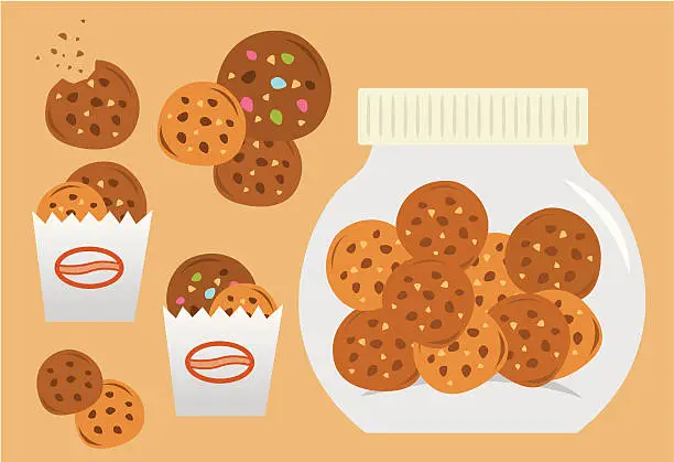 Vector illustration of cookies sets