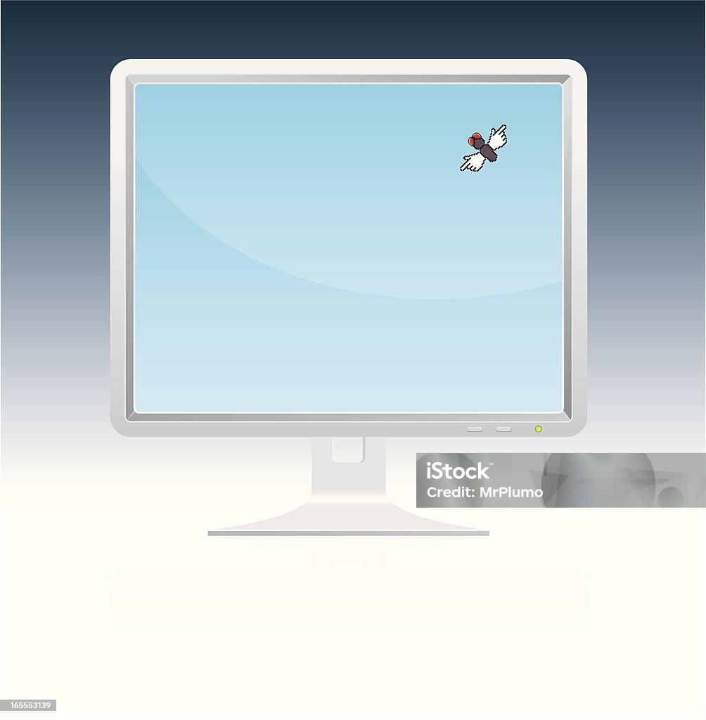 Pointerfly On Computer Screen Stock Illustration - Download Image Now ...