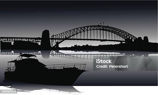 Sydney Harbour W Nocy - Stockowe grafiki wektorowe i więcej obrazów Sydney Harbor Bridge - Sydney Harbor Bridge, Ilustracja, Noc