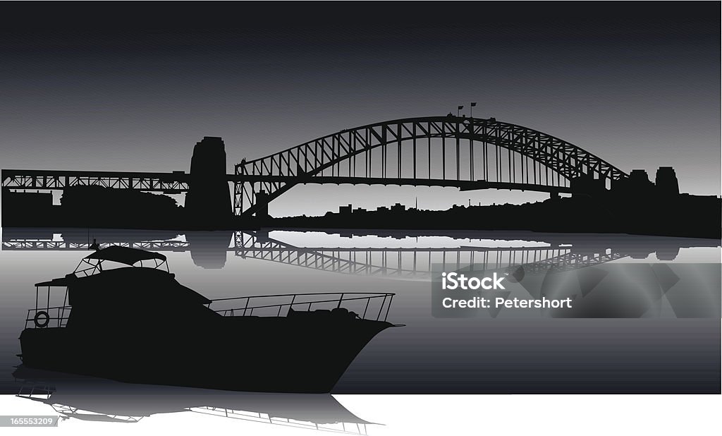 Porto de Sydney à noite - Royalty-free Ponte do Porto de Sydney arte vetorial