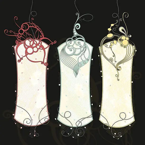 Vector illustration of Authentic Ornamented Tags