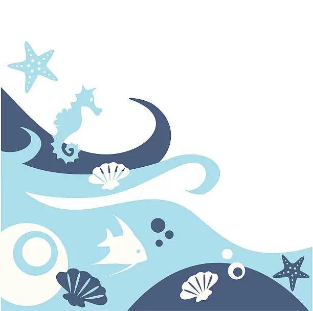 Vector illustration of Sea background