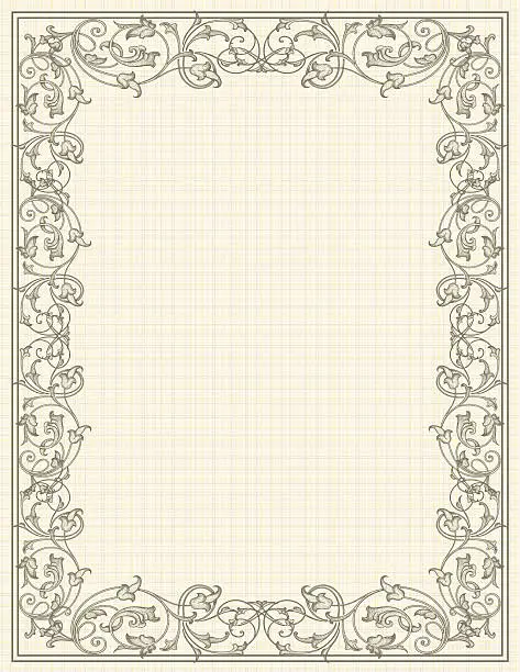 Vector illustration of Scroll Linen Frame