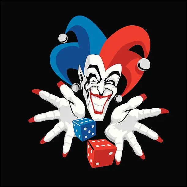 Vector illustration of Laughing Gambler