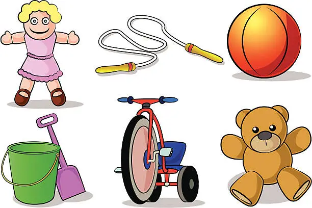 Vector illustration of Kids Toys Cartoon