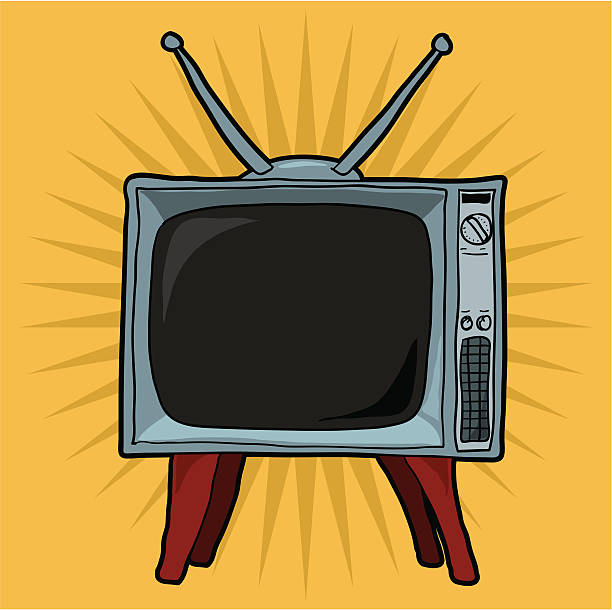 Retro television vector art illustration