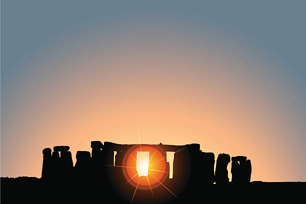 ilustraciones, imágenes clip art, dibujos animados e iconos de stock de stonehenge solsticio de - solsticio de verano