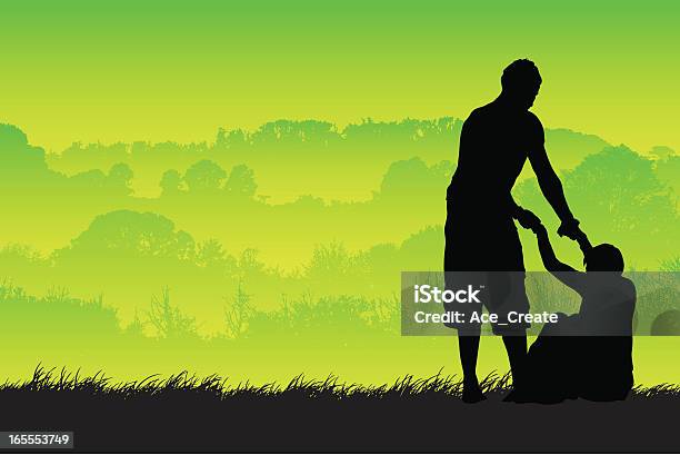 Helping Hand In The Country Stock Illustration - Download Image Now - A Helping Hand, Adult, Affectionate