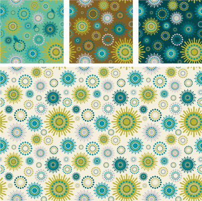 Set of four seamless retro pattern. Use this for repetition background and wallpaper! 