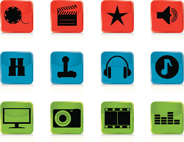 Internet Icons Series 3 - Audio & Visual, Buttons vector art illustration