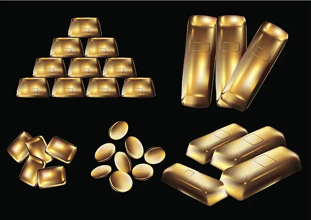 Vector illustration of Gold Bars