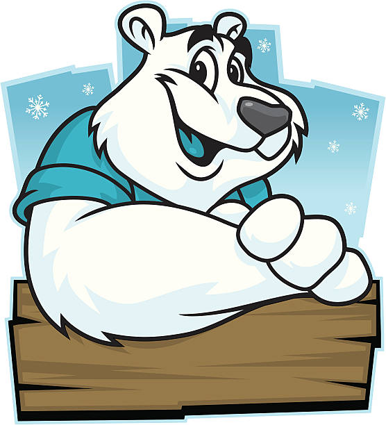 Polar Bear Sign vector art illustration