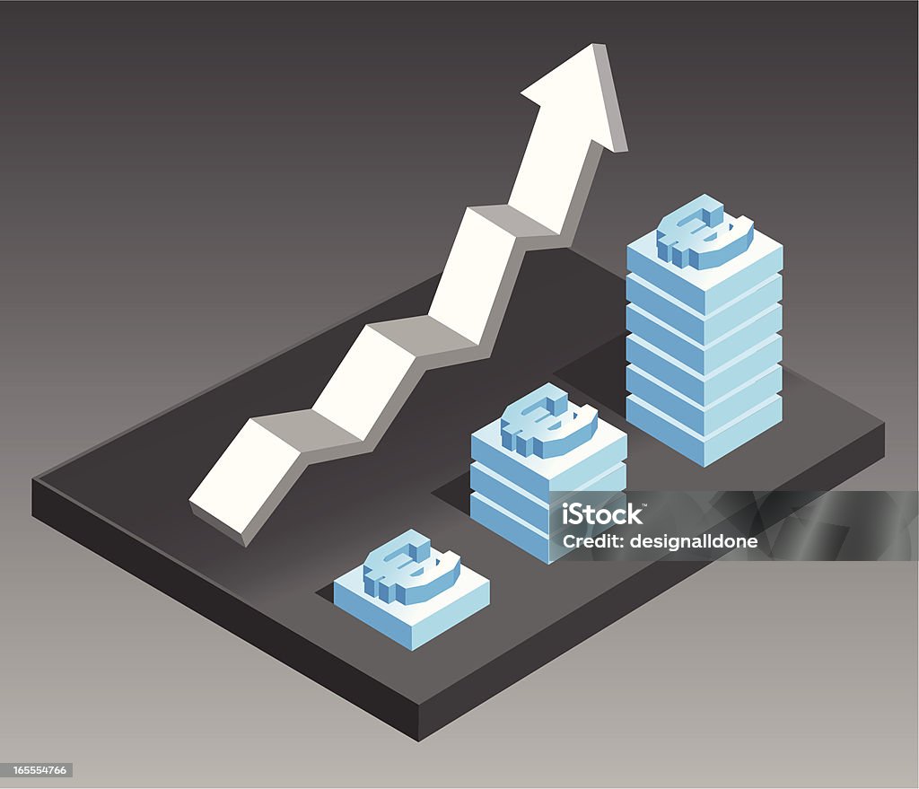 Wzrost ekonomiczny: W euro - Grafika wektorowa royalty-free (Rekordowy)
