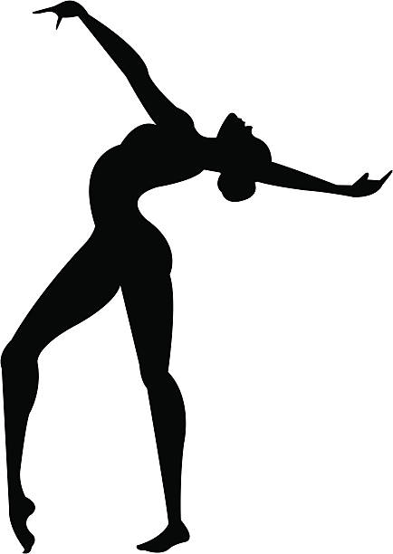 Gymnast sylwetka – artystyczna grafika wektorowa