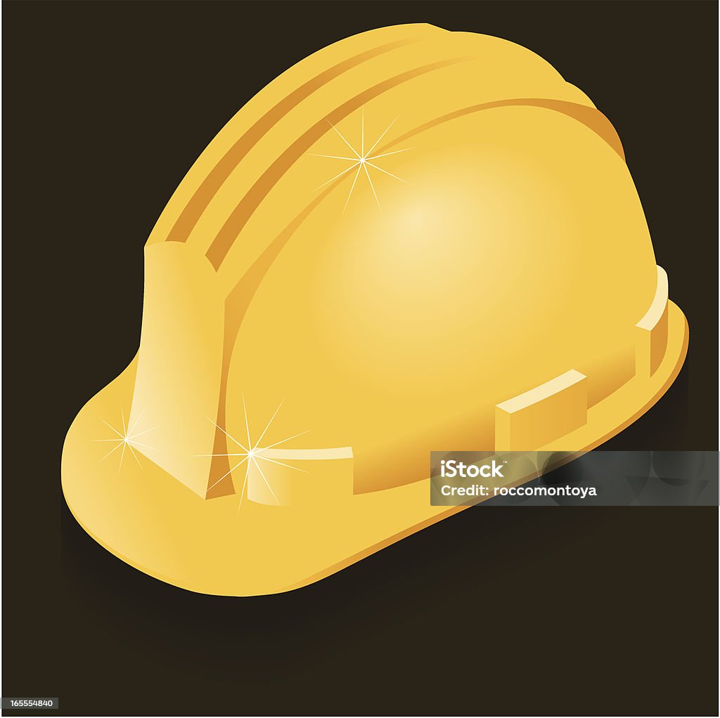 Gelben Bauarbeiterhelm - Lizenzfrei Helm Vektorgrafik