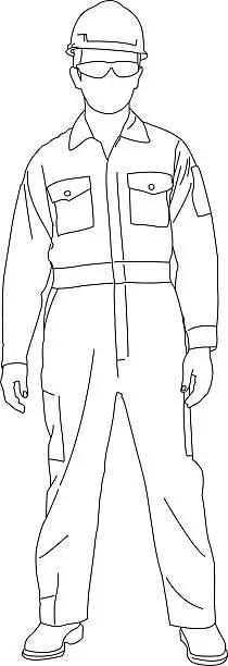 Vector illustration of Worker Standing