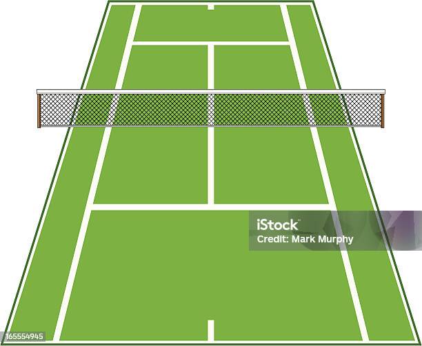Schräge Tennisplatz Mit Netz Stock Vektor Art und mehr Bilder von Tennis - Tennis, Spielfeld, ClipArt