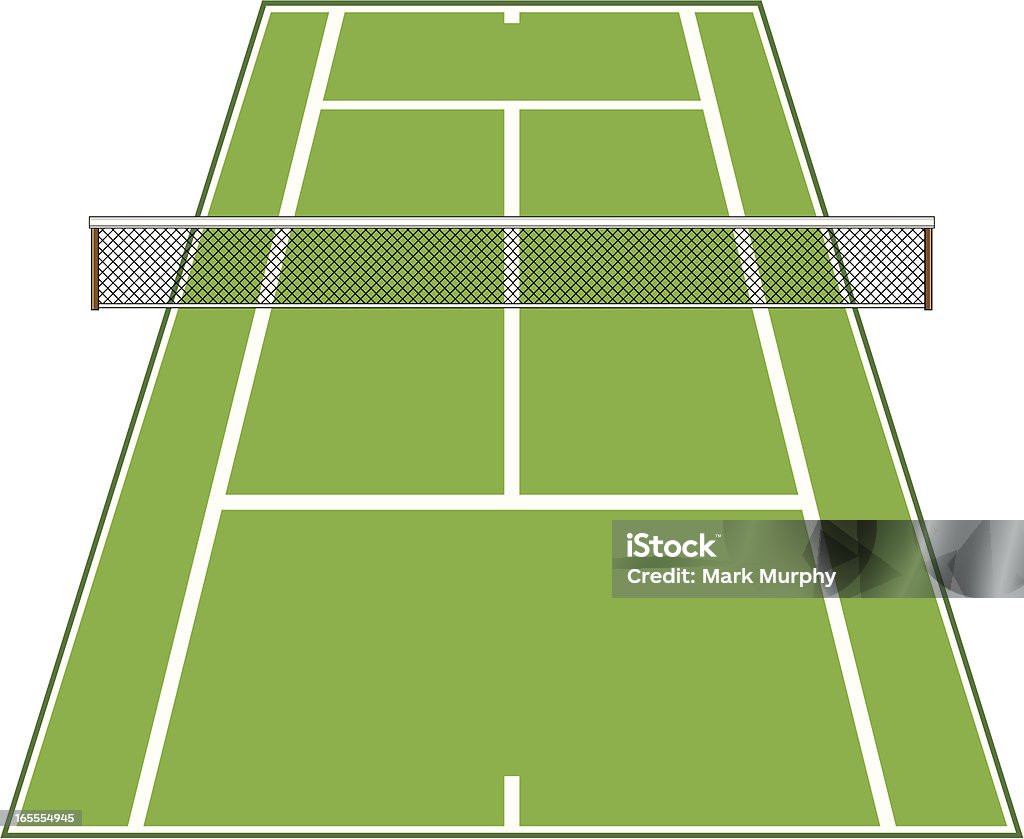 Court de Tennis avec filet en biais. - clipart vectoriel de Tennis libre de droits