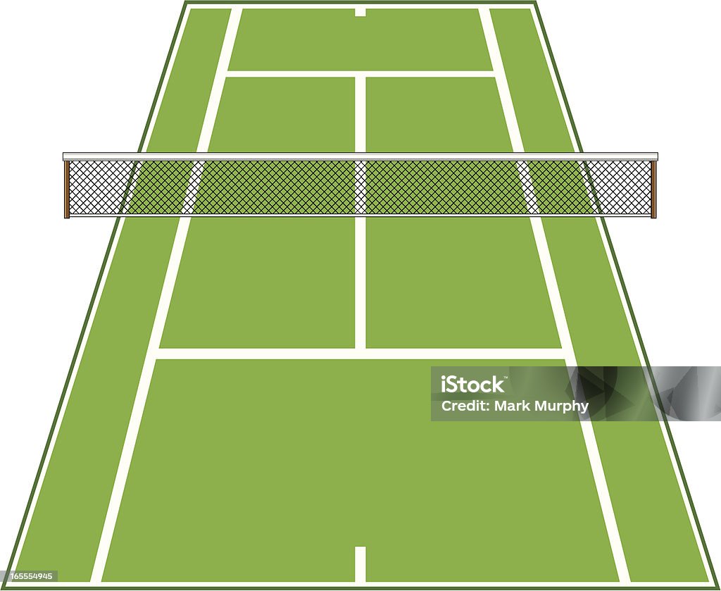 앵글드 테니스장이, 어망. - 로열티 프리 테니스 벡터 아트