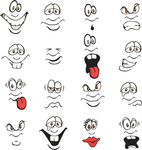 Vector illustration of Cartoon Expressions