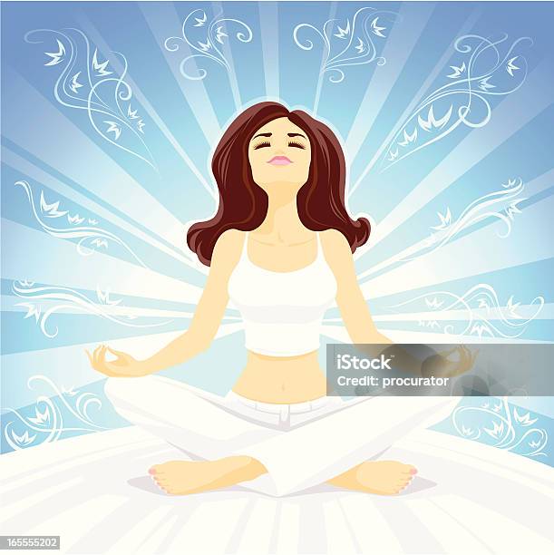 La Meditazione - Immagini vettoriali stock e altre immagini di Donne - Donne, Meditare, Solo una donna