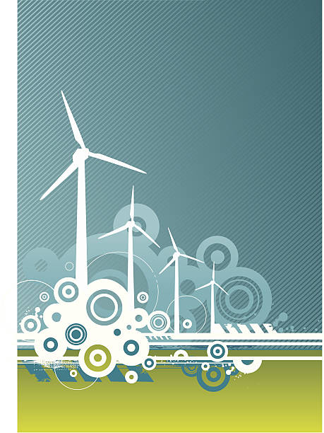 Abstract depiction of wind mill graphics  vector art illustration