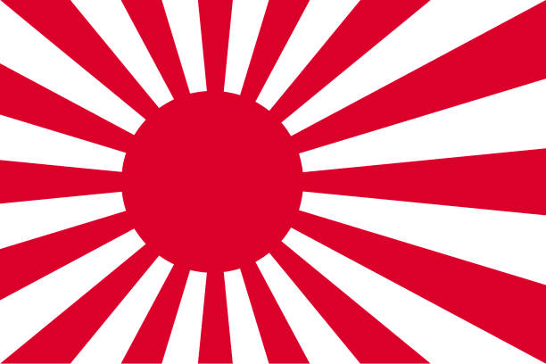 ilustrações de stock, clip art, desenhos animados e ícones de naval ensign of japan - japanese flag flag japan textile