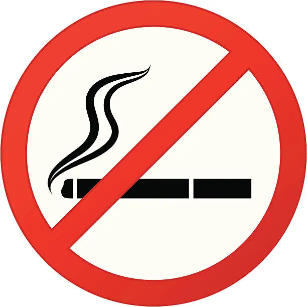 Vector illustration of No smoking sign
