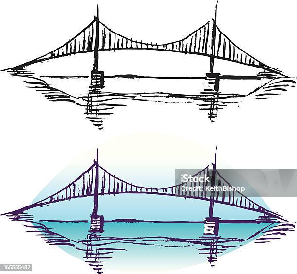 Bridge Stock Vektor Art und mehr Bilder von Brücke - Brücke, Skizze, Fluss