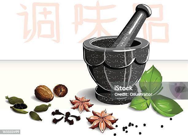 Mortar And Spices Stock Illustration - Download Image Now - Mortar and Pestle, Ayurveda, Spice